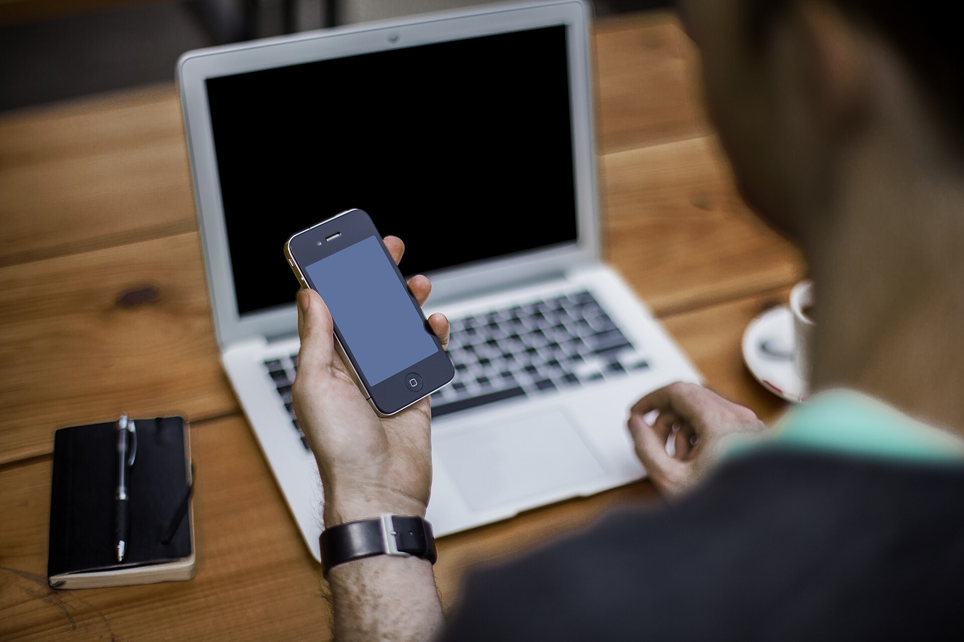 A person checking a notification on a smartphone